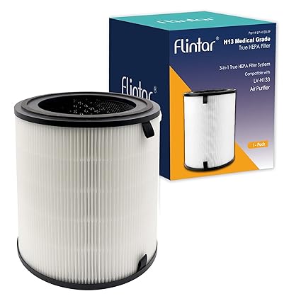 Flintar LV-H133 Air Purifier Replacement Filter, Compatible with LEVOIT LV-H133 Air Purifier, Part Number LV-H133-RF, 3-in-1 Premium H13 True HEPA Filtration System, NOT for LV-H134 or LV-H135