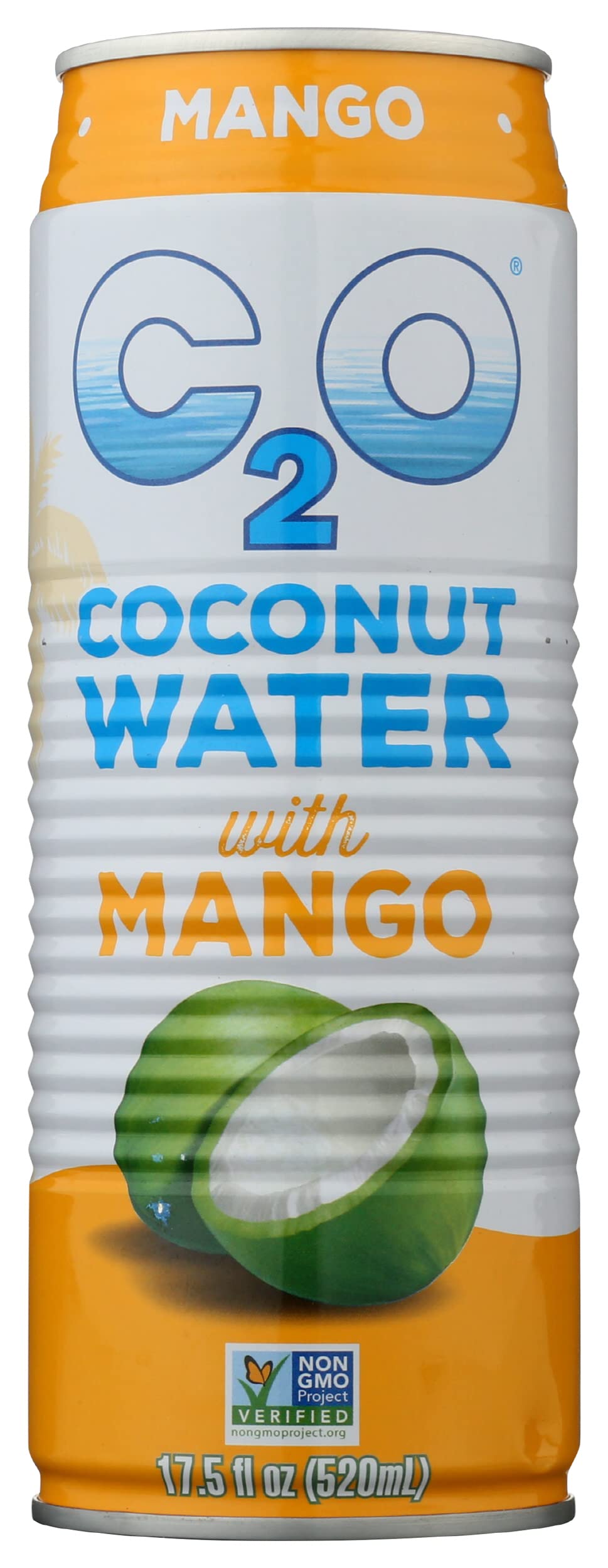 C2O Pure Coconut Water with Mango, 17.5 OZ (Pack of 12)