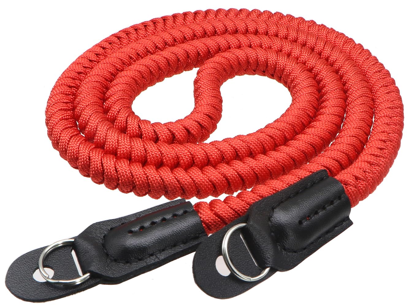 Paracord - Tracolla lunga per fotocamera SLR DSLR Digital Mirrorless, 120 cm, colore: Rosso
