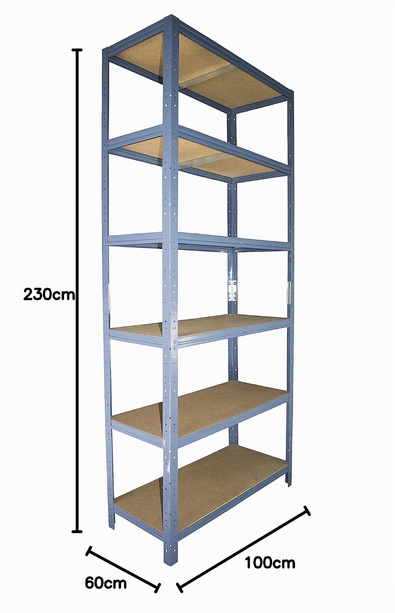 shelfplaza® 230x100x60cm HOME Scaffale metallo per carichi pesanti blu con 6 ripiani con 145kg capacità di carico/Scaffali in metallo per garage come scaffali per ripostiglio o officina