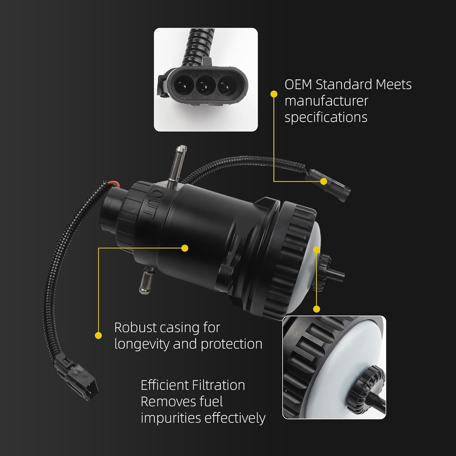 Dasbecan Fuel Filter Assembly Compatible with Chevy/Chevrolet GMC C1500 C2500 C3500 K1500 K2500 K3500 6.5L Replace#10226035 10154635 10183997 TP1256 BF1201