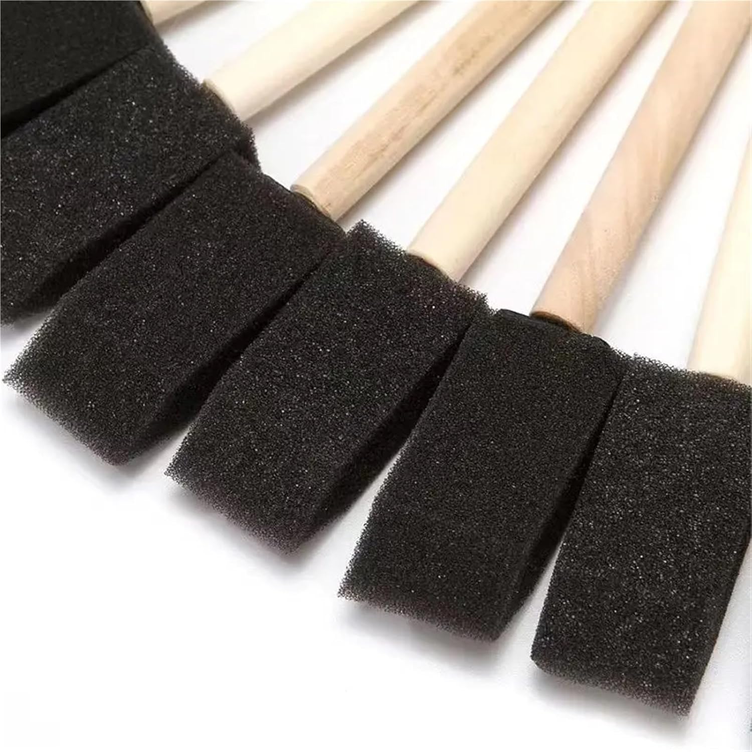 Foam Paint Brushes 10 Set/40 Pcs Wooden Handle Foam Sponge Painting Tools – Perfect for DIY Craft Art, Watercolor, Oil & Stain