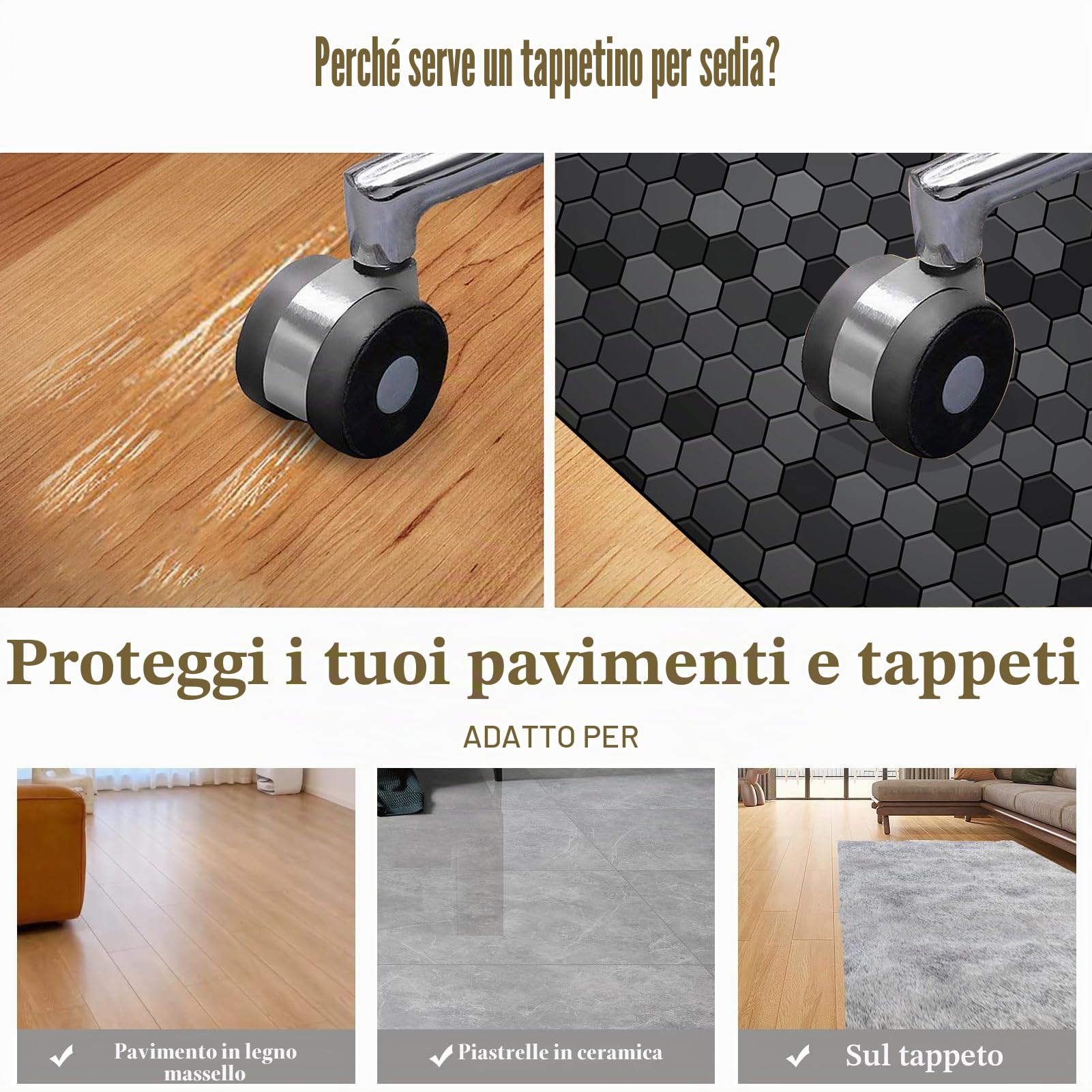 160 x 200 cm Office Tappeto Salvapavimento Protezione Parquet e Pavimenti Duri | Tappetini per Sedie Gaming | Antiscivolo | Tappeto Per Sedia A Rotelle | Tappeto Protettivo Sottosedia