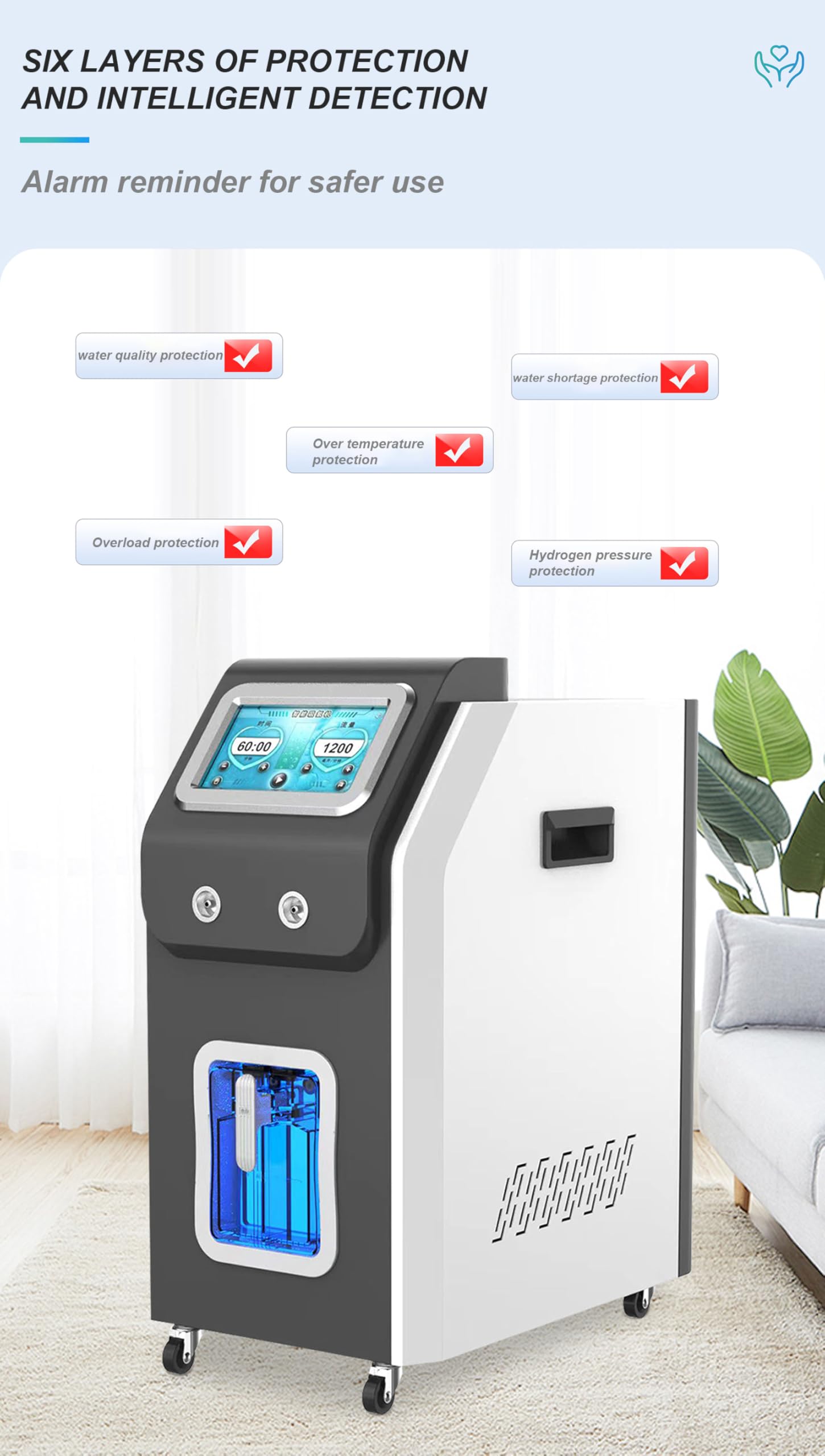 Amazon.co.jp : ASHLGQB 2出口水素吸入機、(3000H+1500O)水素吸入器