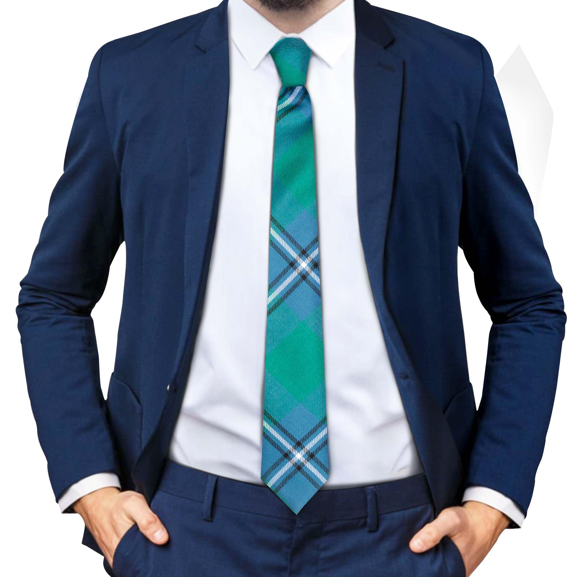BRAW CLANS TARTANS Tartan Ties for men Made in Scotland - 100% wool - 3.15" width mens ties - Green tie for men - Irvine Ancient Scottish Tartan Valentines day, Fathers day, Wedding