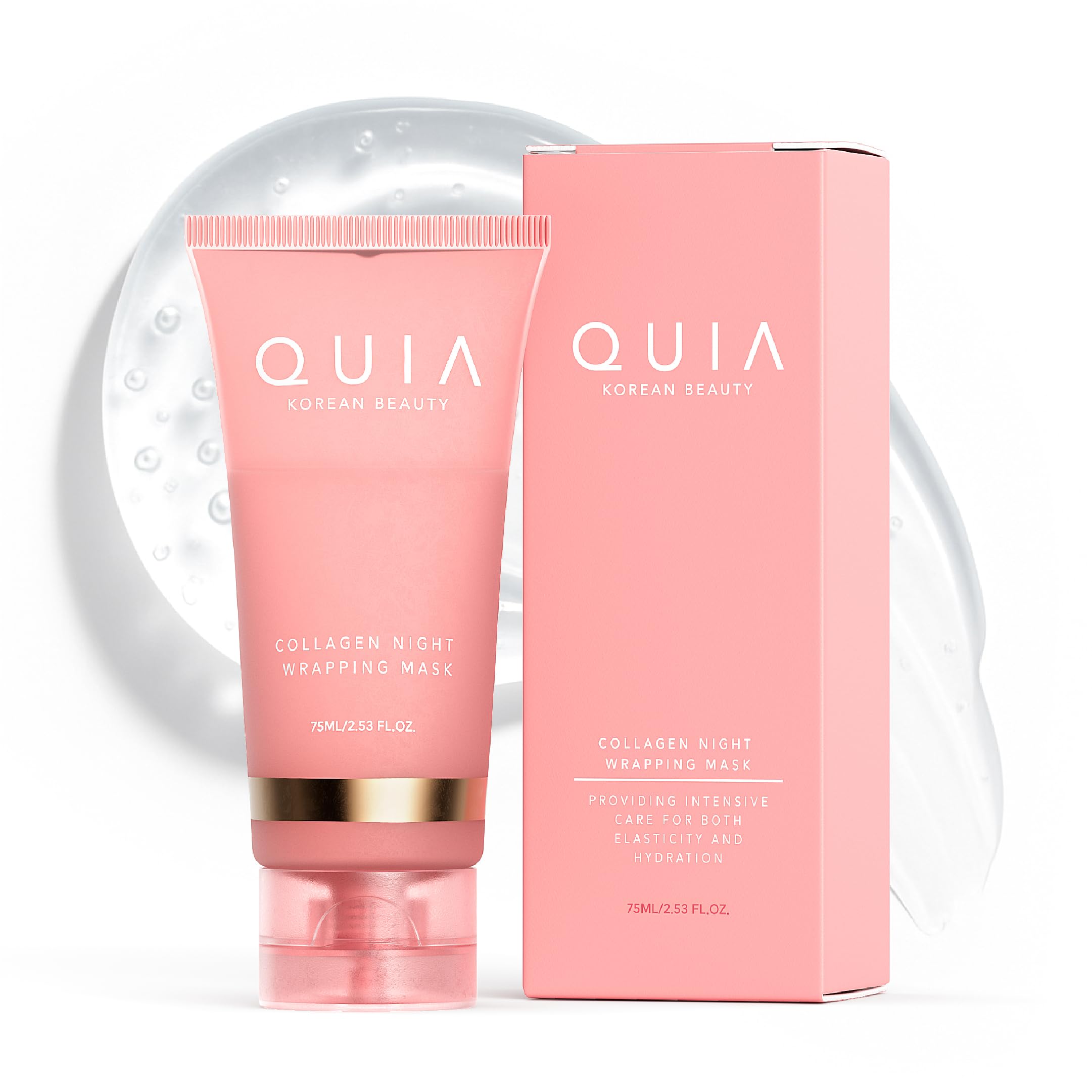 QUIA Overnight Collagen Wrapping Mask – Wake Up with Firmer, Hydrated Skin – Easy Peel-Off Formula – Korean Skincare for Radiance and Elasticity – For All Skin Types, 75ml