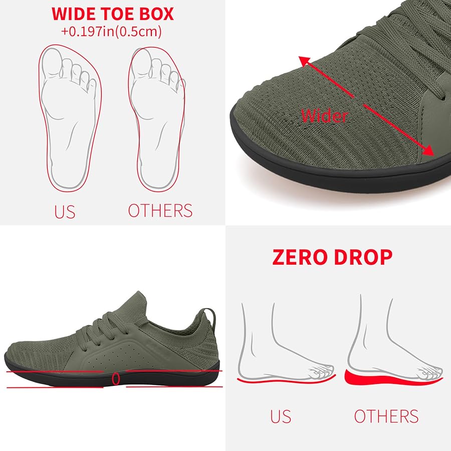 relxfeet Men's Barefoot Shoes Minimalist Cross-Trainer Shoes