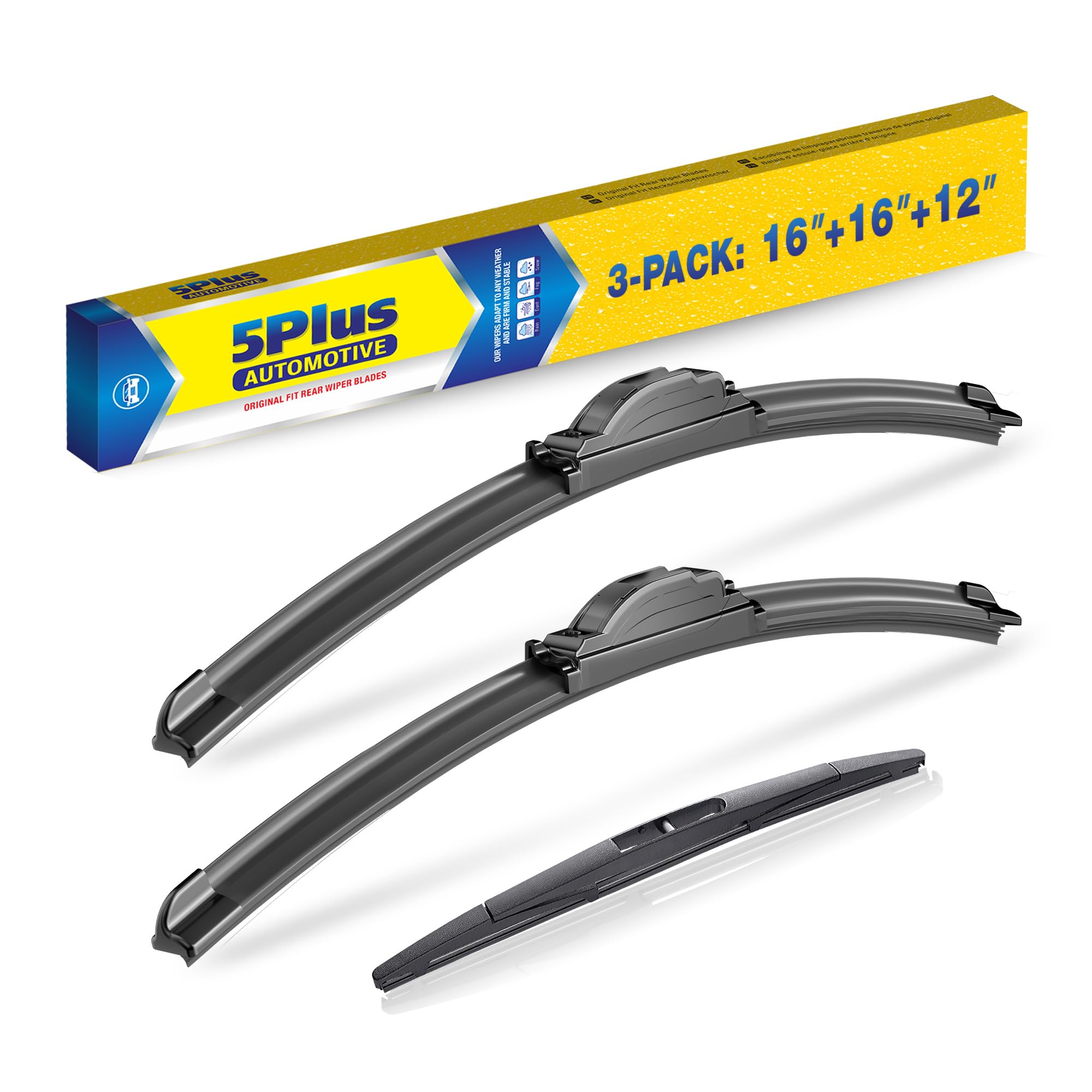 5 PLUS Custom-Fit Wipers fits 2018-2023 Jeep Wrangler JL Windshield Wipers