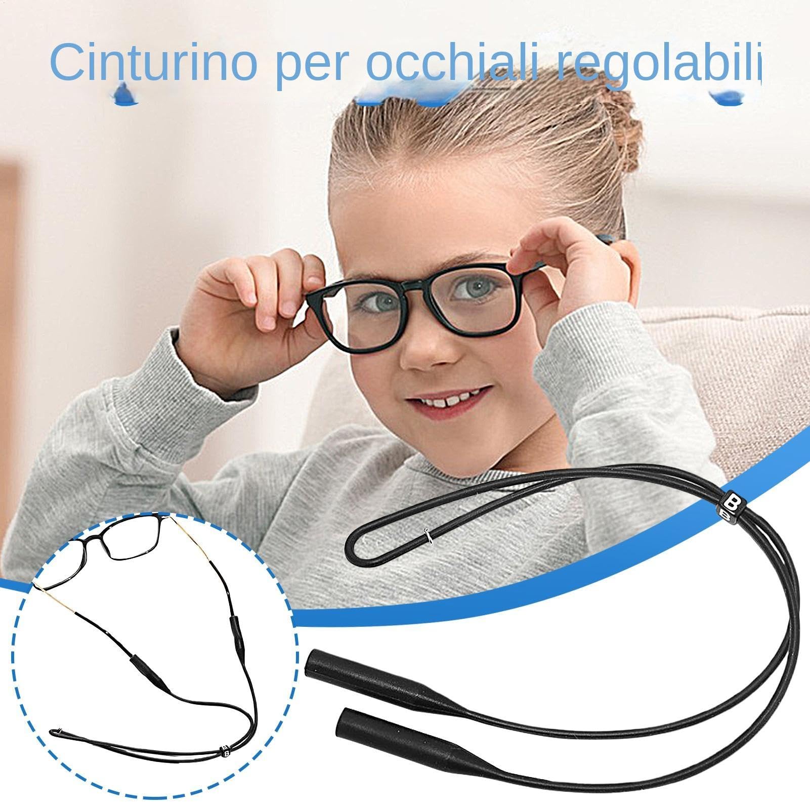 Cinturino per occhiali di sicurezza in silicone, cinturino per occhiali in silicone per bambini,Cordoncino di fissaggio per occhiali regolabile | Cinturino regolabile per occhiali, cordino di