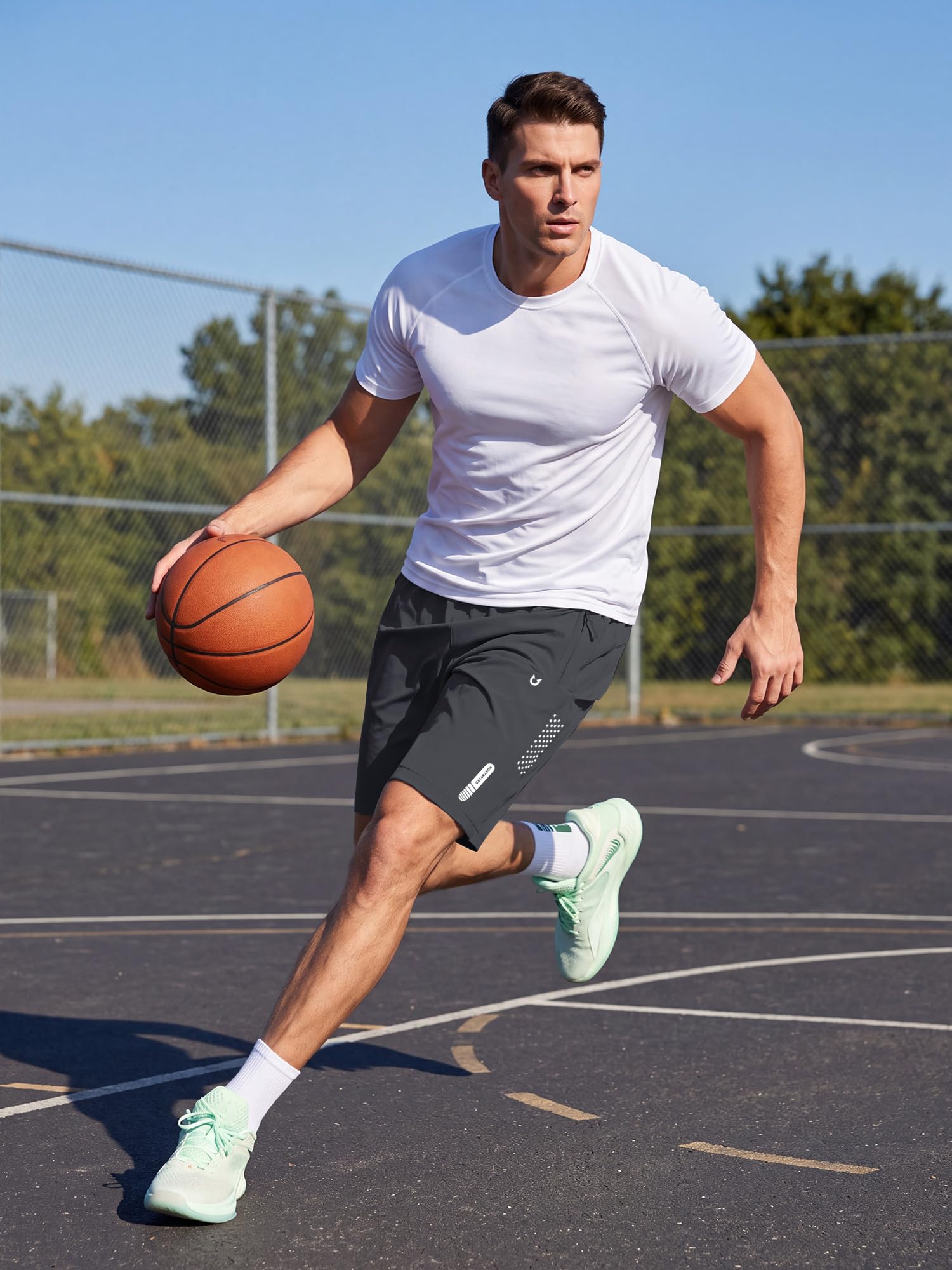 NORTHYARD Herren-Shorts, sportlich, schnell trocknend, Workout-Shorts, 17,8 cm, leicht, für Sport, Fitnessstudio, Laufen, Basketballtraining, B-dunkelgrau-22,9 cm, 3X-Groß