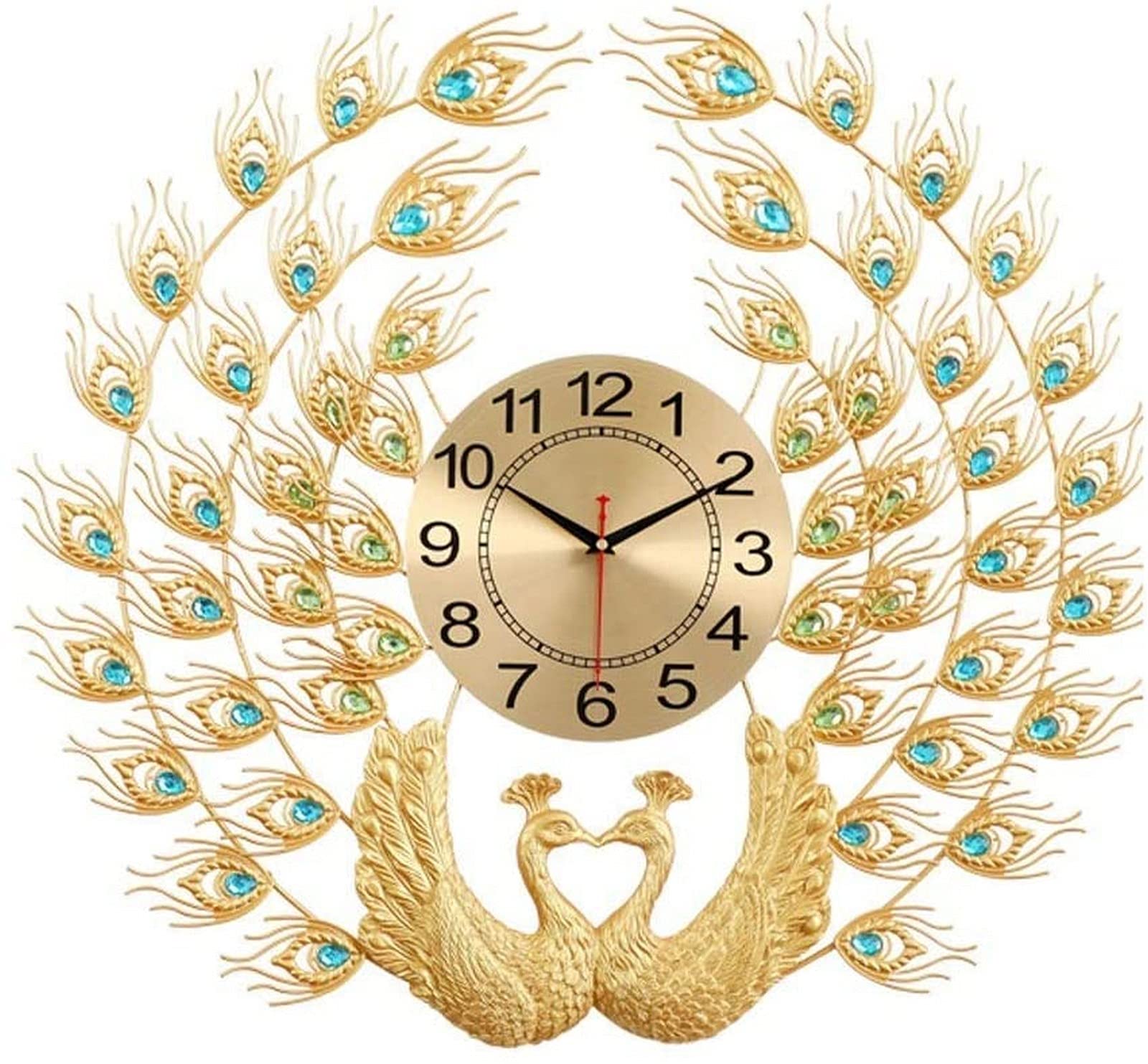Horloge murale paon moderne et silencieuse pour creer un salon cosy et chic au quotidien