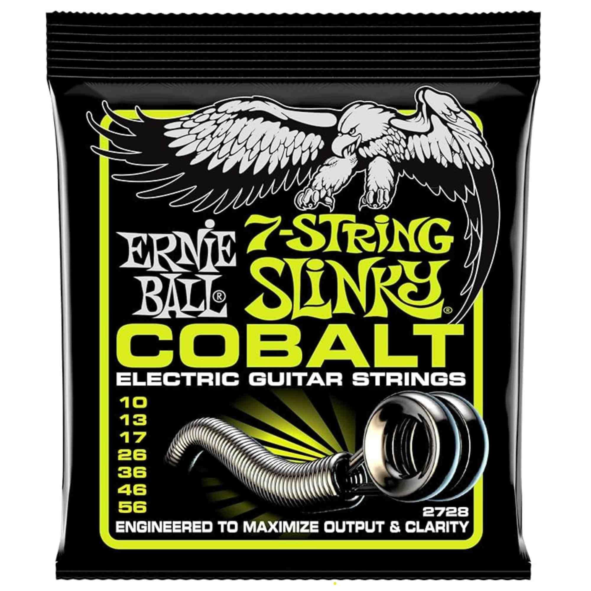 Ernie Ball7-String Regular Cobalt Slinky Electric Guitar Strings, 10-56 Gauge (P02728)