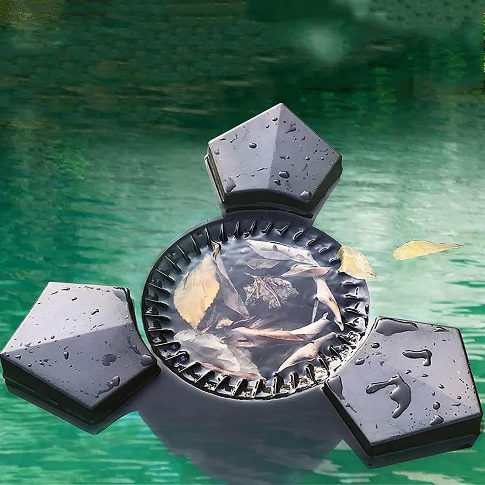 Skimmer galleggiante, skimmer galleggiante per laghetti, pulitore automatico per piscine, skimmer per la superficie dell'acqua di stagni stagnanti per laghetti per pesci, piscine, giardini (407*
