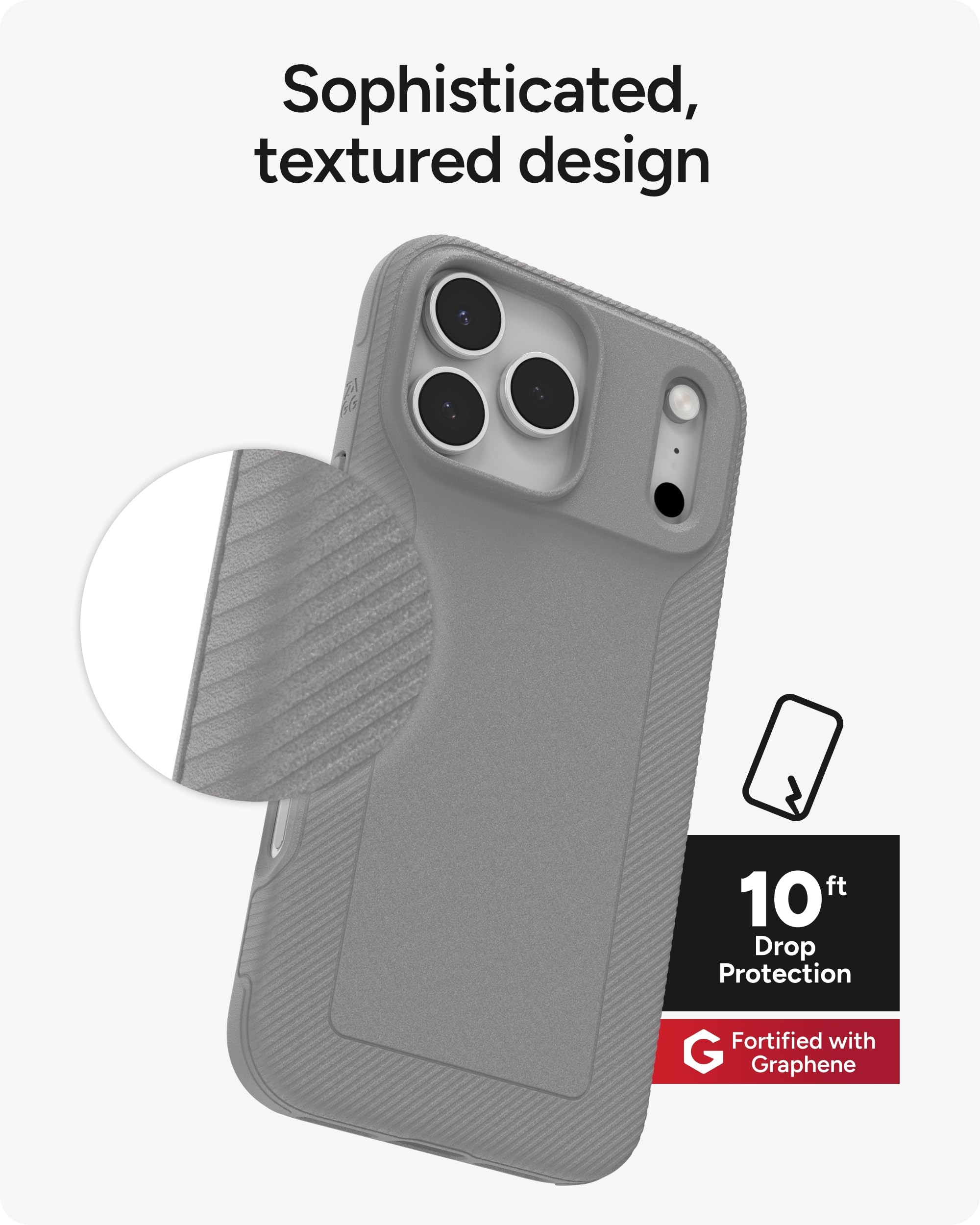 Amazon.com: ZAGG Luxe Snap Phone Case for iPhone 17 Pro Max - Gray