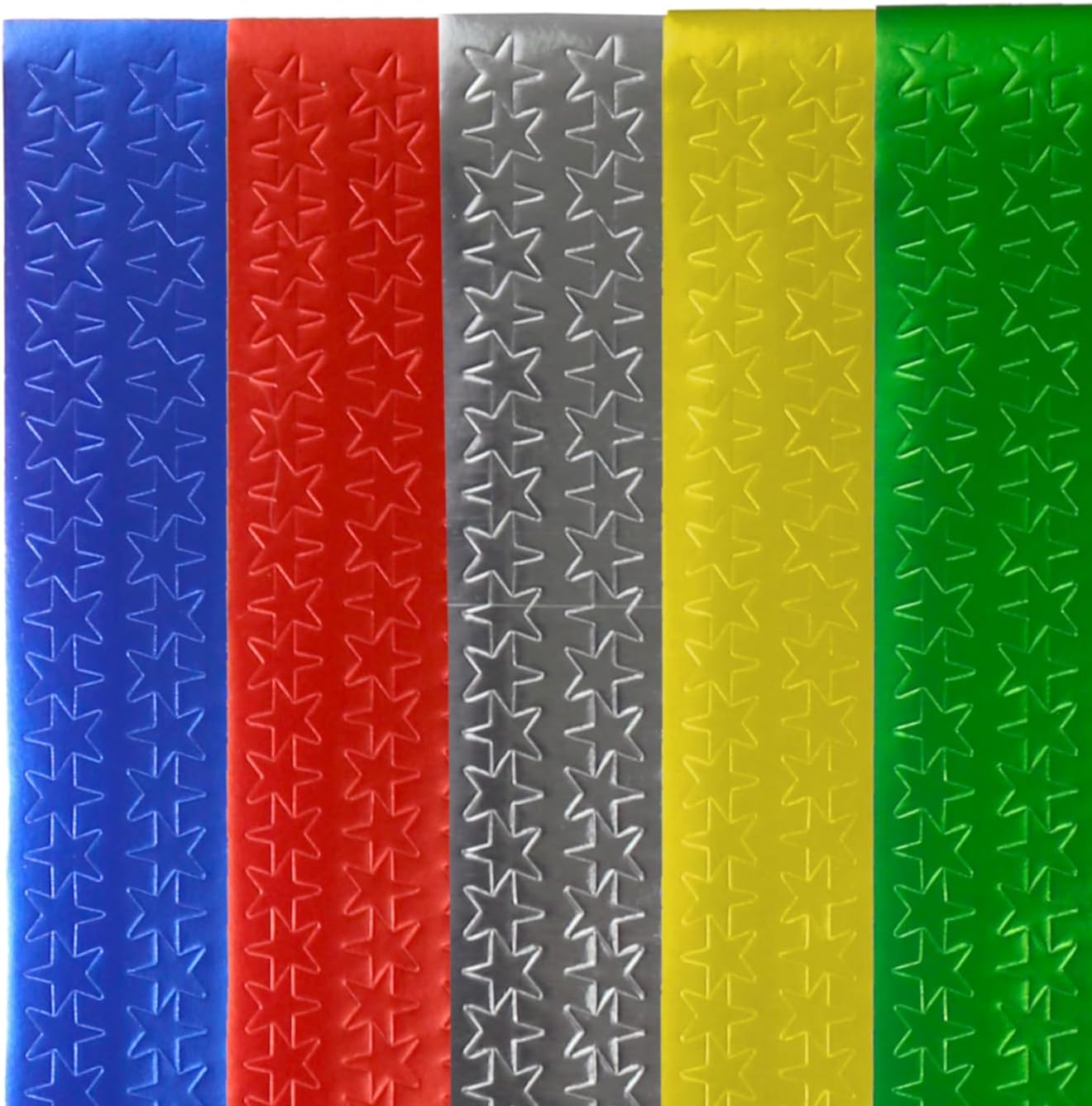 Iconikal 6,000-Count Bulk Metallic Foil Reward Stars Stickers, Blue, Red, Silver, Gold, Green