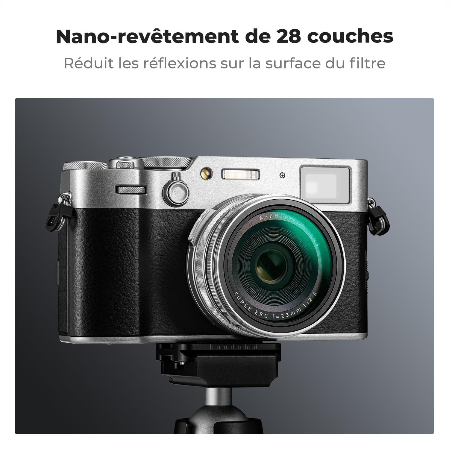 K&F CONCEPT Filtre Black-Mist 1/4 Diffusion Compatible avec Fujifilm X100/X100F/X100S/X100T/X100V/X100VI