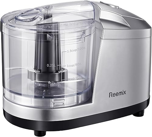 Picadora eléctrica de alimentos de un solo toque de 1.5 tazas, mini procesador de alimentos de 100 W, mezcla, pica, pica y mezcla verduras, frutas,