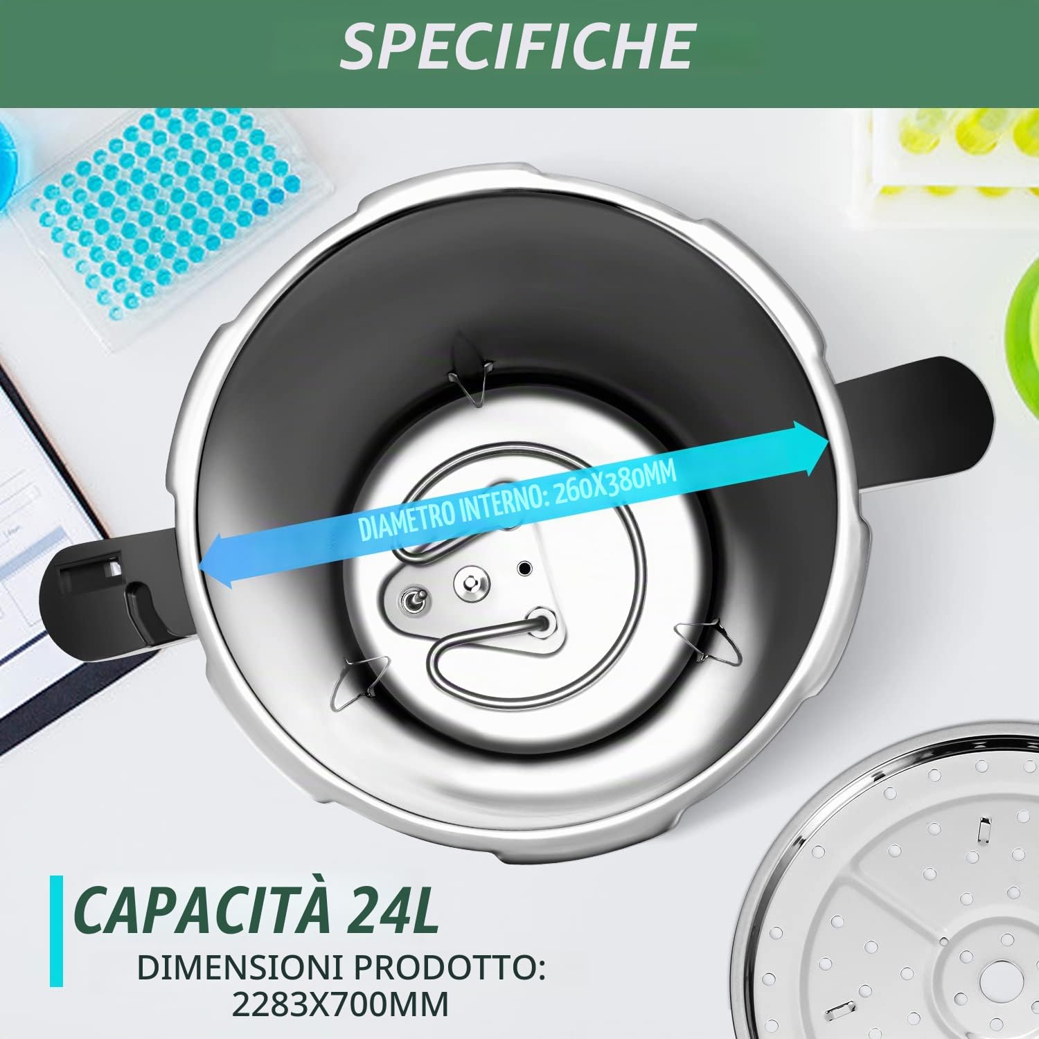 Huanyu 24L Autoclave Sterilizzatore Automatico a Vapore Controllo intelligente Laboratorio Autoclavi Elettriche Temperatura e Tempo Sterilizzatore a Vapore ad Alta Pressione Regolabile