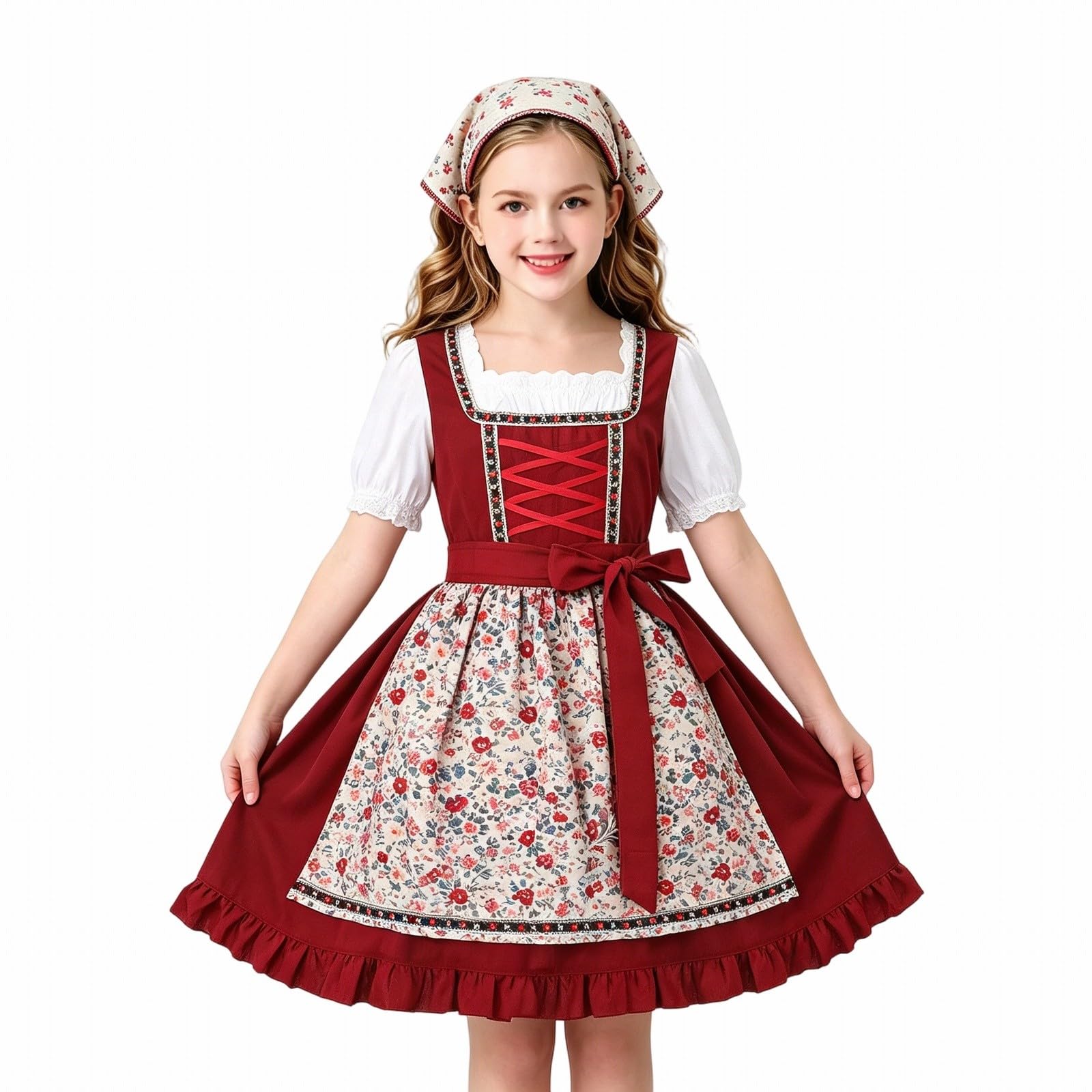 Mädchen Kurzarm Bier Kleid für Bühnenauftritte Fest Freizeit Kinderkleid