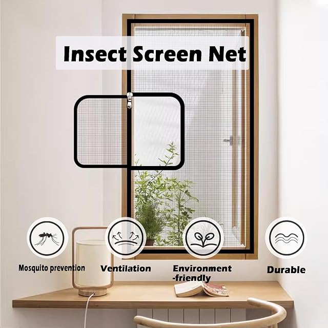 Foto 3 de 7 de XIEMINLE Malla protectora para ventana con cremallera para gato, tamaño personalizado
