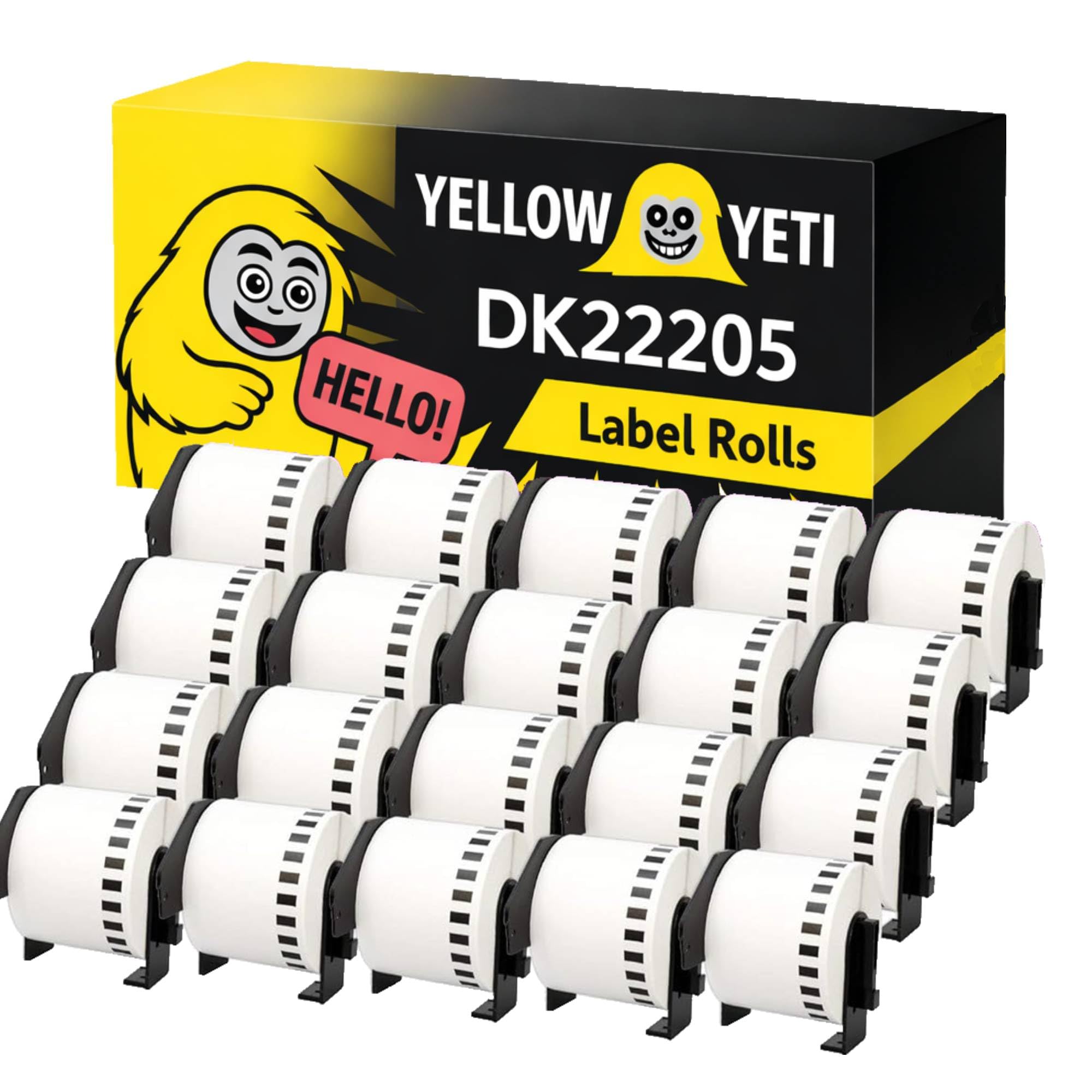 DK-22205 Continuous Label Roll 62mm x 30.48m Compatible with Brother QL Label Printers QL-500/700/800/1050(20pcs)