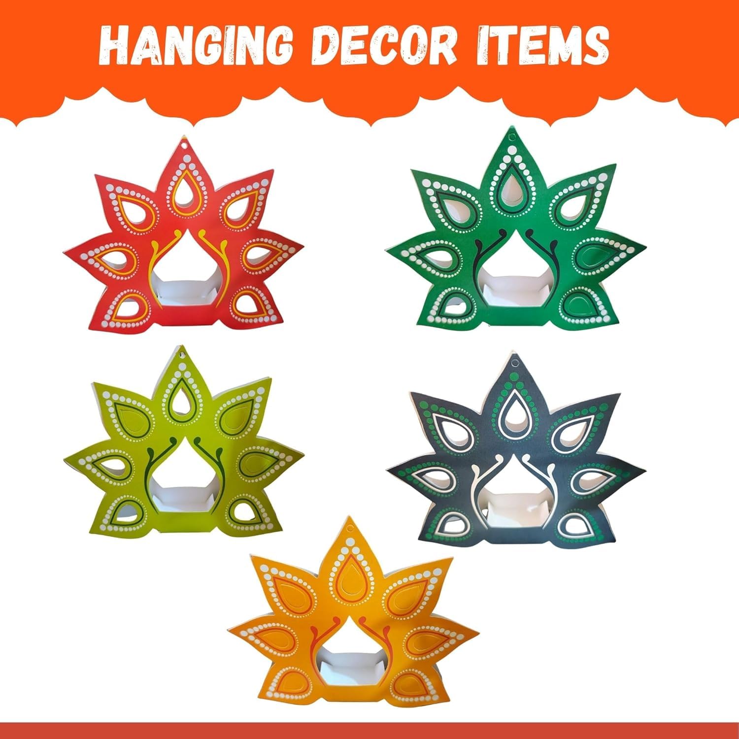 FI - FLICK IN 20 Pcs Mystic Multicolor Printed Paper Lanterns for Festival Happy Diwali/Christmas/New Year Hanging Decor Festive laterns (Pack of 20) 1