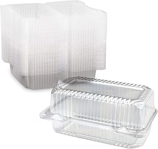 MT Products Clear Plastic Loaf Container 7.6" x 5.1" x 3.6" - Small Hoagie Container (Pack of 40) - Made in the USA