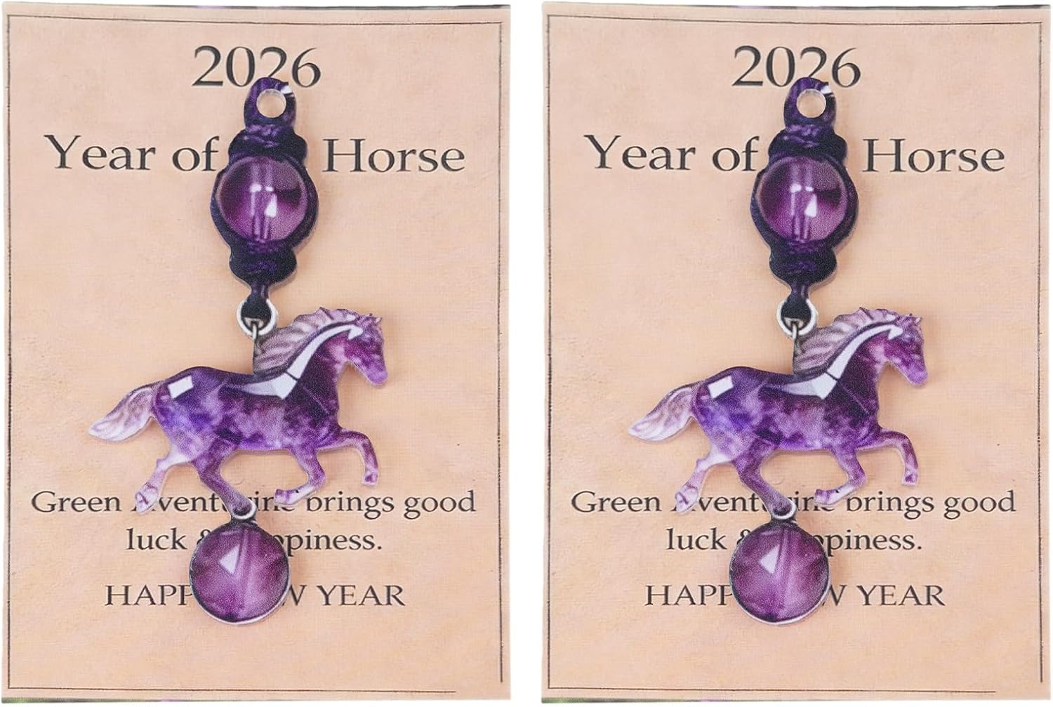 Crystal Horse Keychain with Meaning Card, 2026 Year of Horse Lucky Pendant for Car Rearview Purse Bag image 3