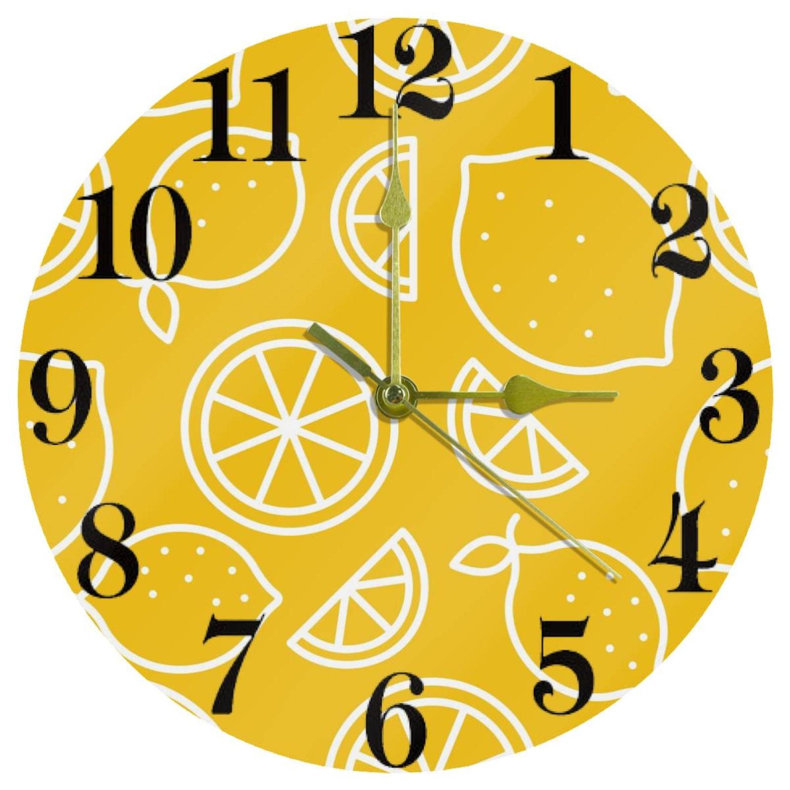 Horloge murale ronde jaune pour égayer la décoration de votre cuisine