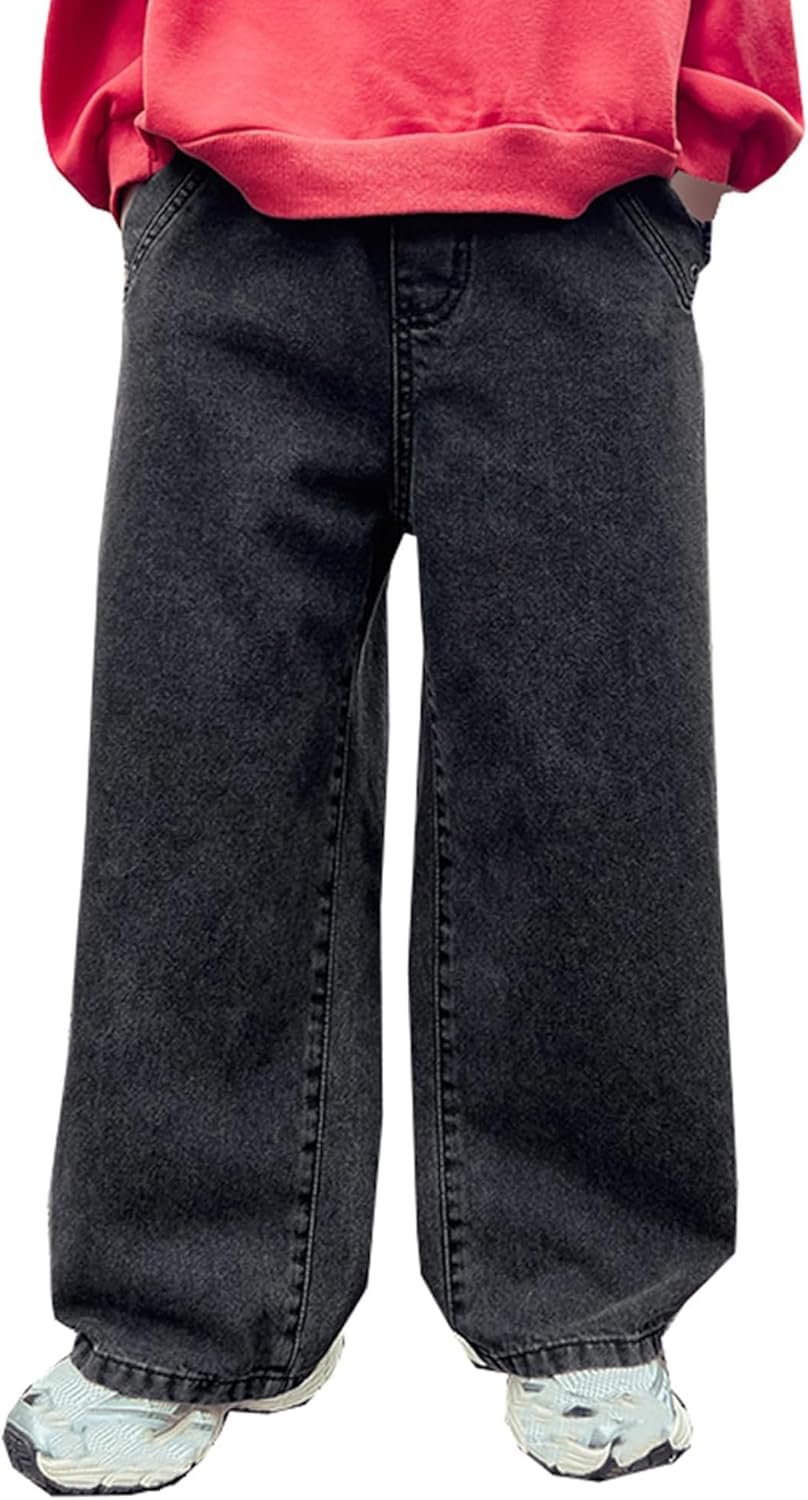SANGTREE Boys Baggy Jeans Wide Leg Elastic Waist Casual Denim Pants for Boys 6-16years - Image 2