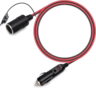 1 Meter KFZ Verlängerungskabel Zigarettenanzünder Buchse Stecker Verlängerung 16AWG Kabel Wasserdicht mit 15A Sicherung für 12V/24V Strom Steckdose Adapter LKW Camping Wohnmobil