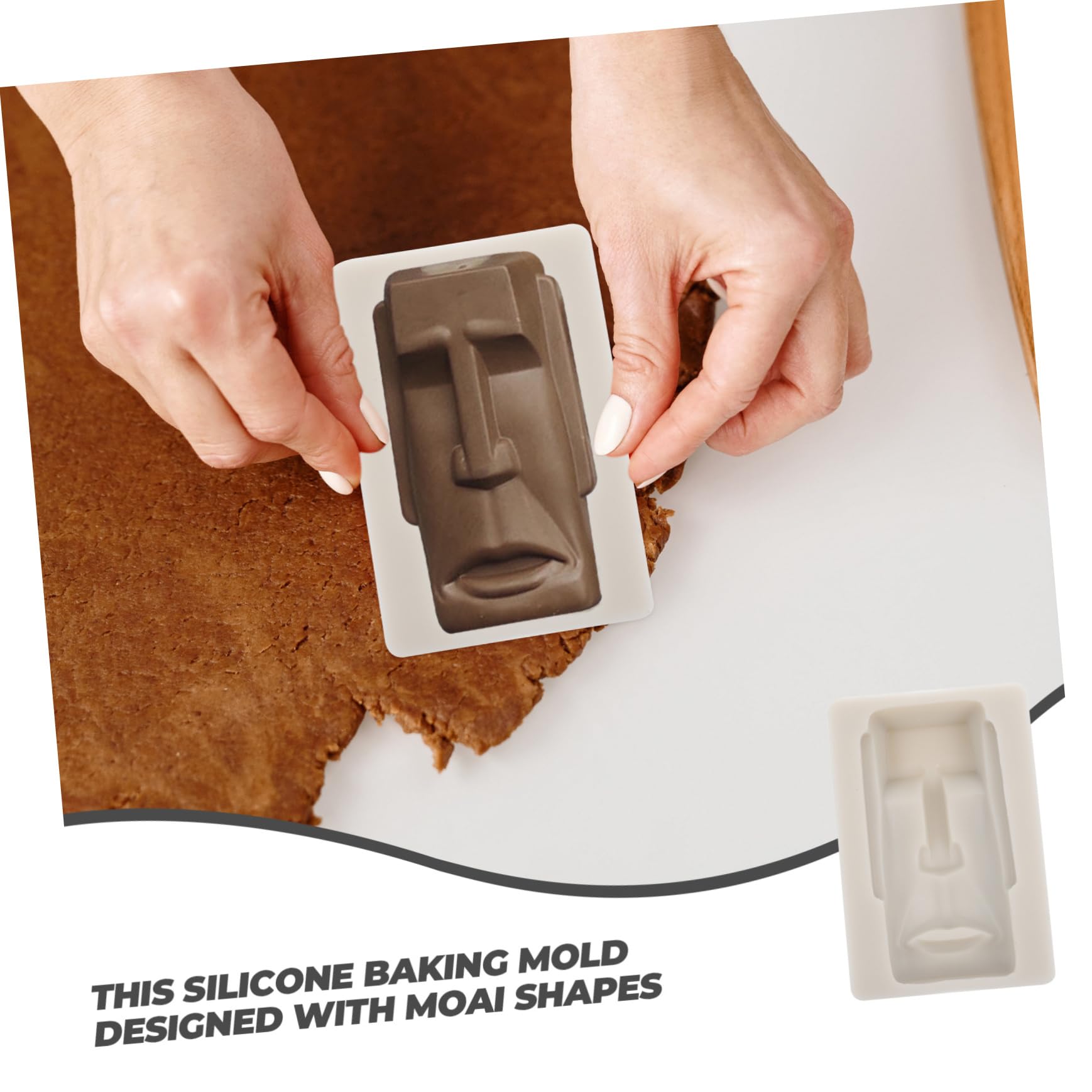 TOPBATHY 4pièces Moule Silicone Moai Pour Chocolat Et Gâteaux Pour Pâques Et Décorations De Desserts Pratique Et Moule à Chocolat Silicone De Qualité Alimentaire