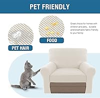 Vista 306 de H.VERSAILTEX Multi-Pieces Sofa Covers Stretch Couch Covers Form Fitted Seats and Back Cushions Covers