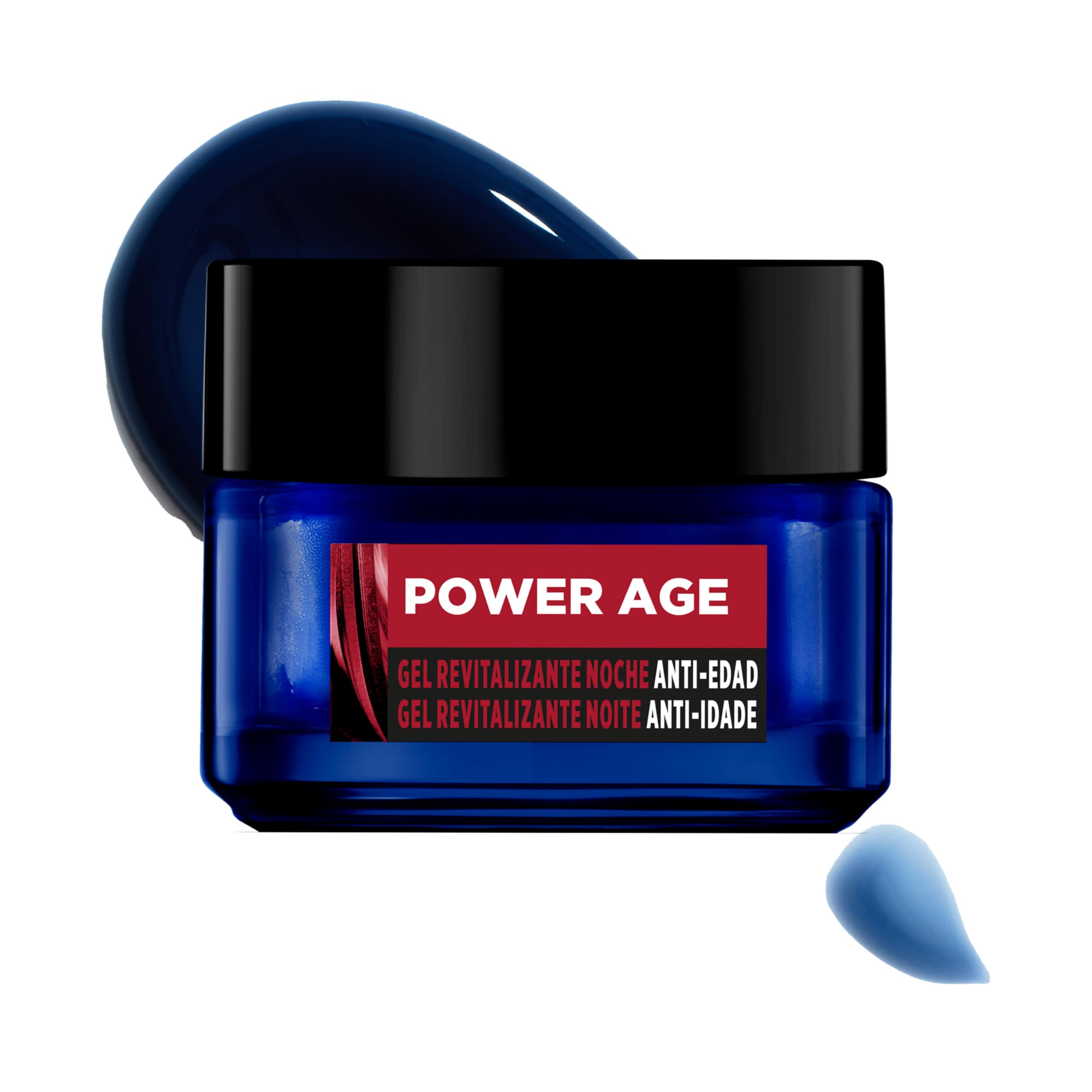 L'Oréal Men Expert Power Age Męski żel rewitalizujący na noc przeciw starzeniu się i przeciw zmarszczkom, wzmocniony kwasem hialuronowym
