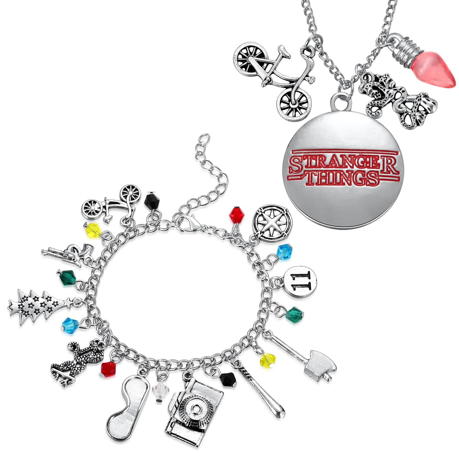 Strange Necklace And Themed Thin Bracelets Charm Jewelry Alphabet Light Halloween Cosplay Jewelry for women and men, Zinc, No Gemstone