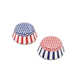 Fox Run Patriotic Paper Muffin and Cupcake Liners, Set of 50, Standard Size Wrappers