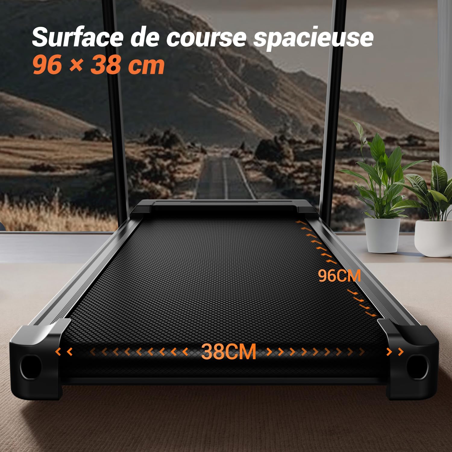 Tapis de Course Pliable UMAY 3.0HP 2200W avec Moniteur de Fréquence Cardiaque