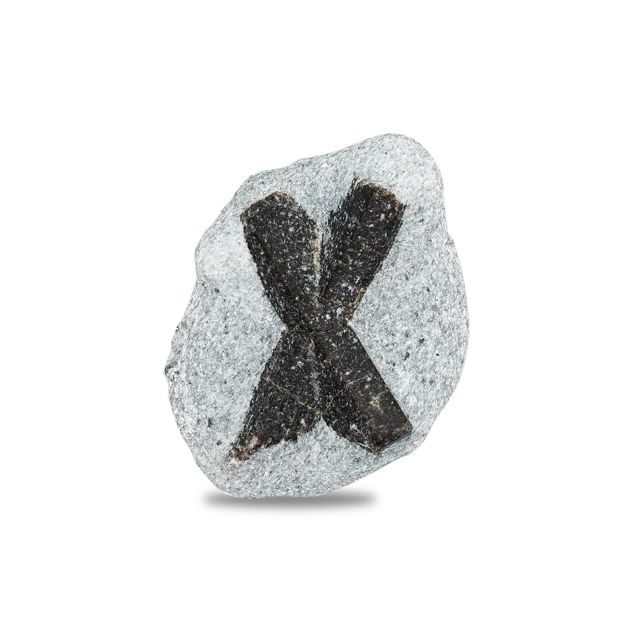Pierre Méditation Starborn Staurolite Spécimen « Fairy Cross » 1 Pièce, Noir, Naturel, Minimaliste, Dessus De Table, 2,5 Cm Staurolite Fairy Cross Naturelle 2.5 Cm Matrice