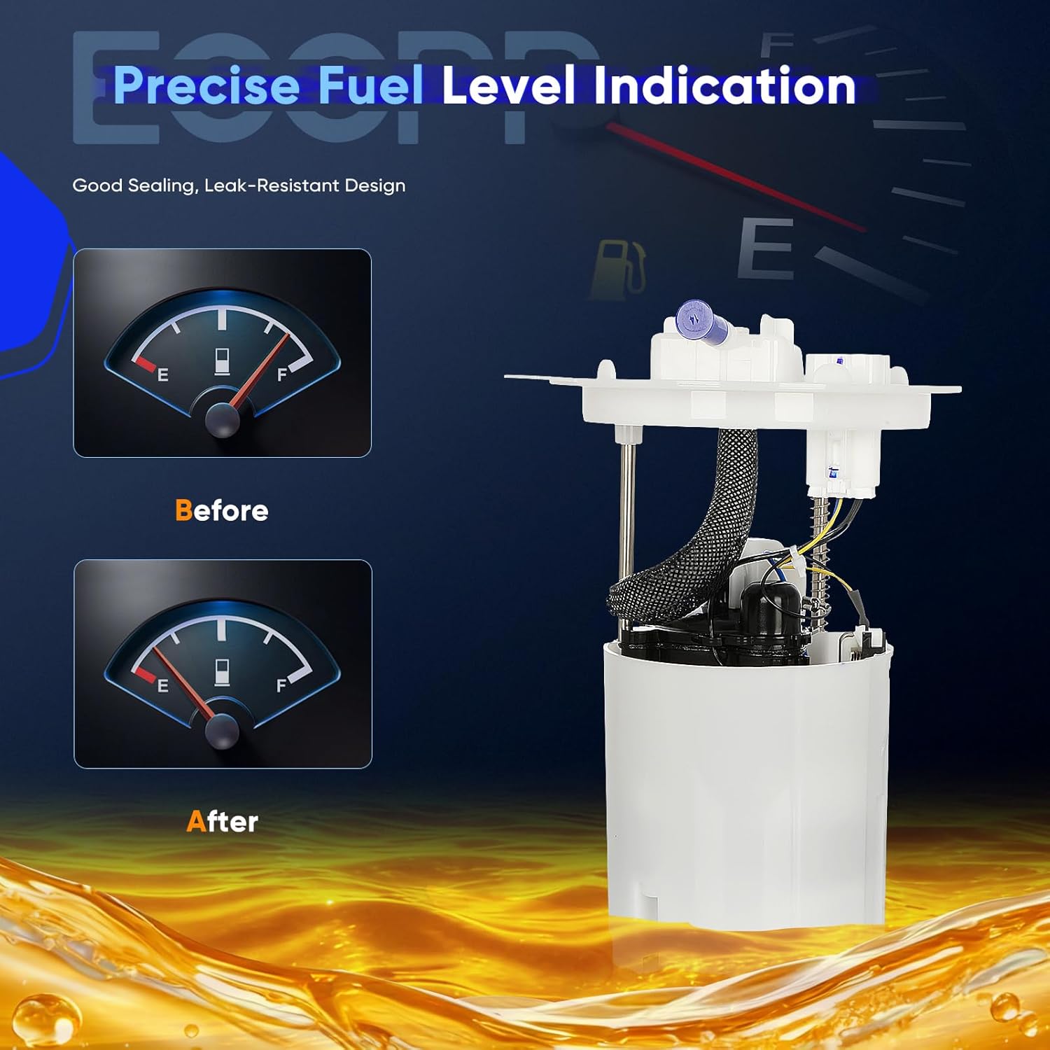 ECCPP Fuel Pump Assembly E2592M Compatible with Ford Focus 2012-2018 L4 2.0L, for Focus 2015-2018 L3 1.0L, Replaces FG1532, BV6Z-9H307H, BV6Z-9H307P