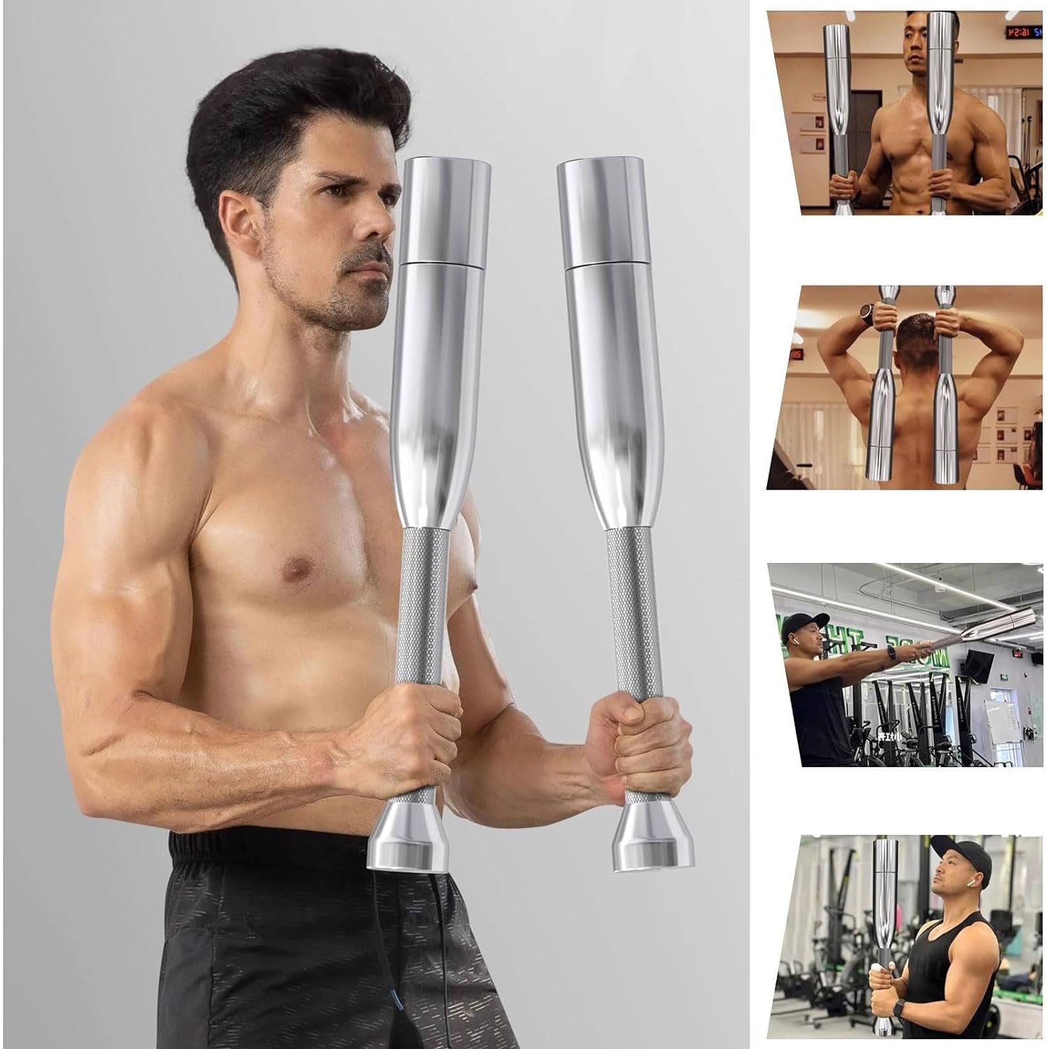 Steel Mace Exercise Club, verstellbare Indian Keulen, Macebell, Ganzkörpermuskeltraining, Fitness, Stretching, Konditionierung und Schulterreha, Baseball für das Home-Gym-Büro