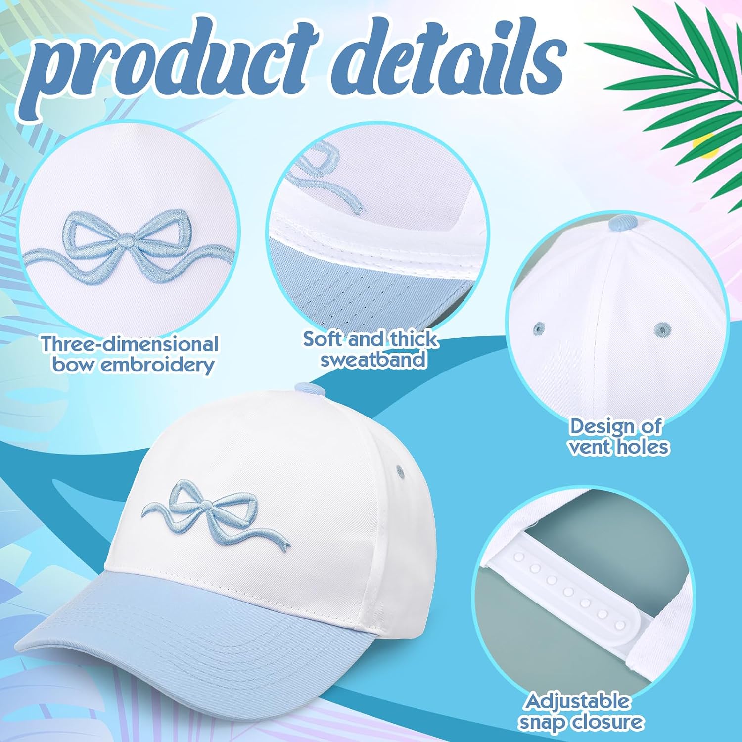 Chicingyou Last Toast on the Coast Bachelorette Blue Bow Bride Trucker Hat with Heart Sunglasses for Wedding Bridal Shower