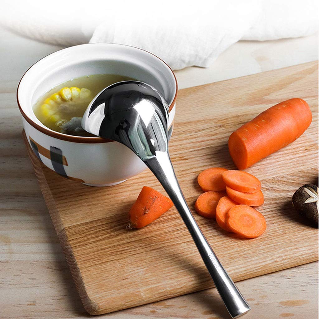 Cucharadas Cuchara de Sopa de Acero Inoxidable 304 Profunda Cuchara de Sopa Grande para el hogar Cuchara de Sopa de Mango Largo Cuchara para Servir,(6 Pack)