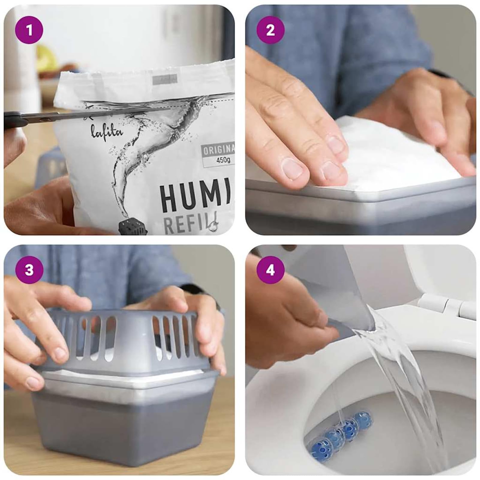 vidaXL Lafita Recharges pour absorbeur d'humidité 18 pcs 900 g, Recharge pour piège à humidité, Sac de Recharge, Recharge pour dissolvant de Condensation