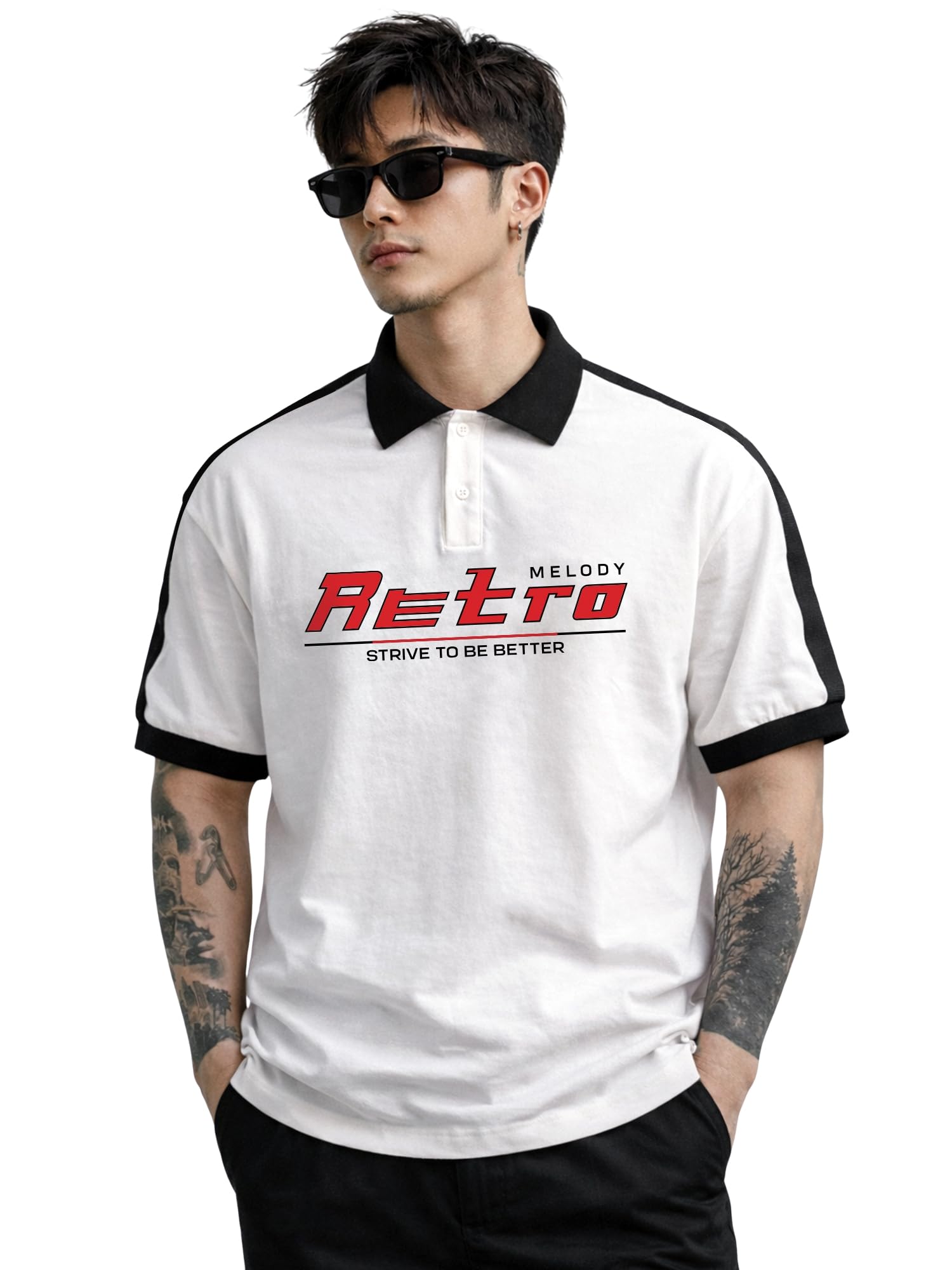 jump cuts || Mens || Printed || Polo Neck || Half Sleeve || Cottonblend || Polo T-Shirt-picture-53