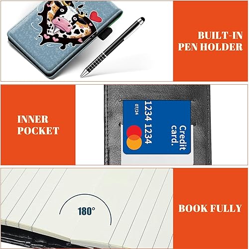 Miniatura 5 de Juego de 4 soportes para bloc de notas de tamaño de bolsillo, de piel sintética, mini bloc de notas con 2 bloc de notas pequeños y lápiz capacitivo,