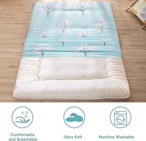 Miniatura 7 de Funda con cremallera para futón japonés de piso, súper suave y lavable a máquina Twin Full Queen