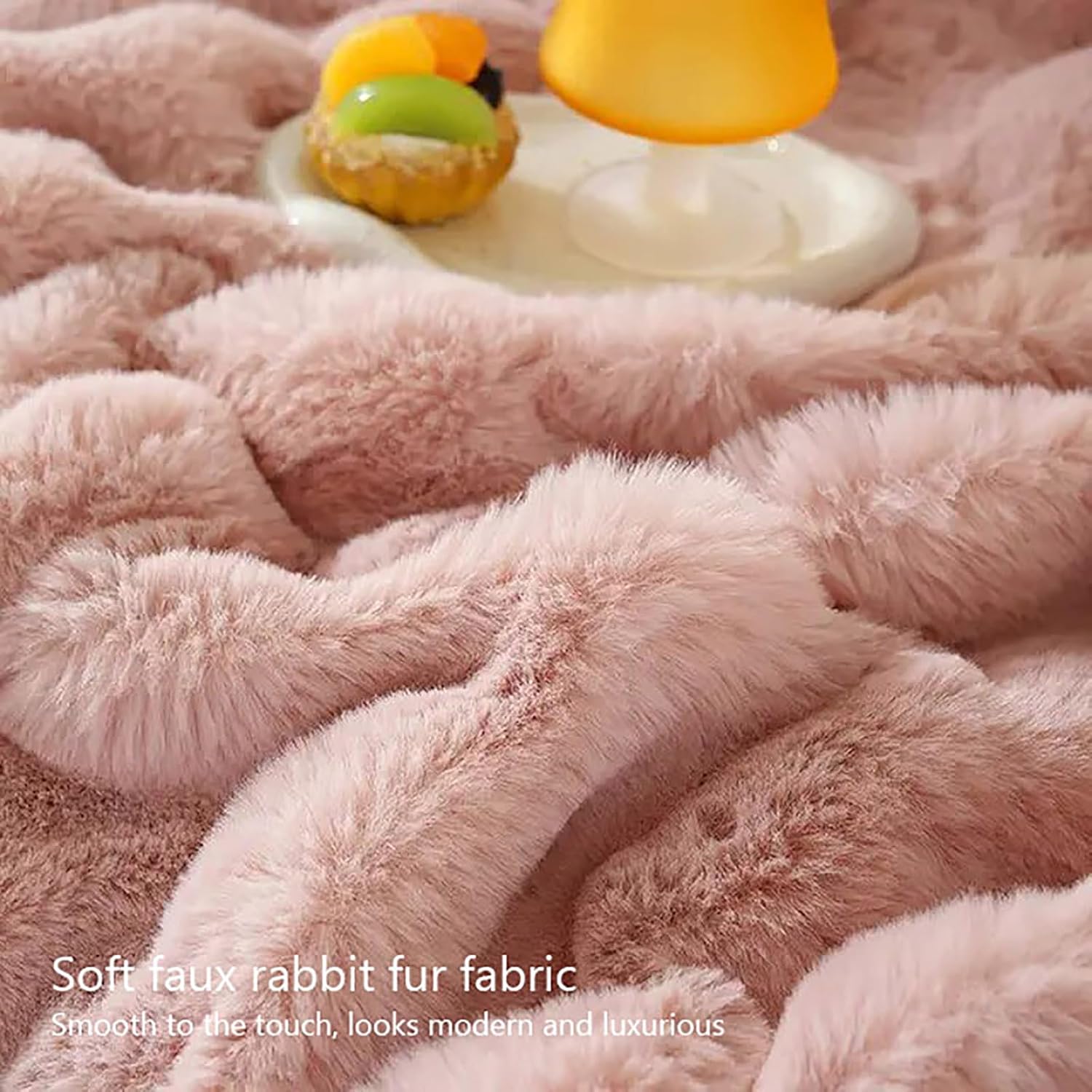 Fluffy Fleece Faux Fur Couch Cover,thick Rabbit Plush Sofa Cushion Cover,soft Anti-slip Couch Cover,l Shape Sectional Sofa Slipcover,furniture Protector For Pets,1pc(Handrail 28x28in/70x70cm, Pink)