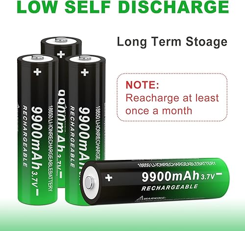 Miniatura 5 de Batería recargable 18650 de 3,7 voltios 9900mAh 18650 batería con botón superior de iones de litio para linterna, faro, paquete de 2