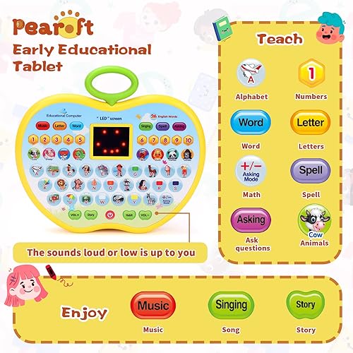 Miniatura 3 de Tableta de aprendizaje para niños de 2 a 3 años, juguete de tableta de aprendizaje preescolar para niñas de 1 año de edad, juguete de desarrollo