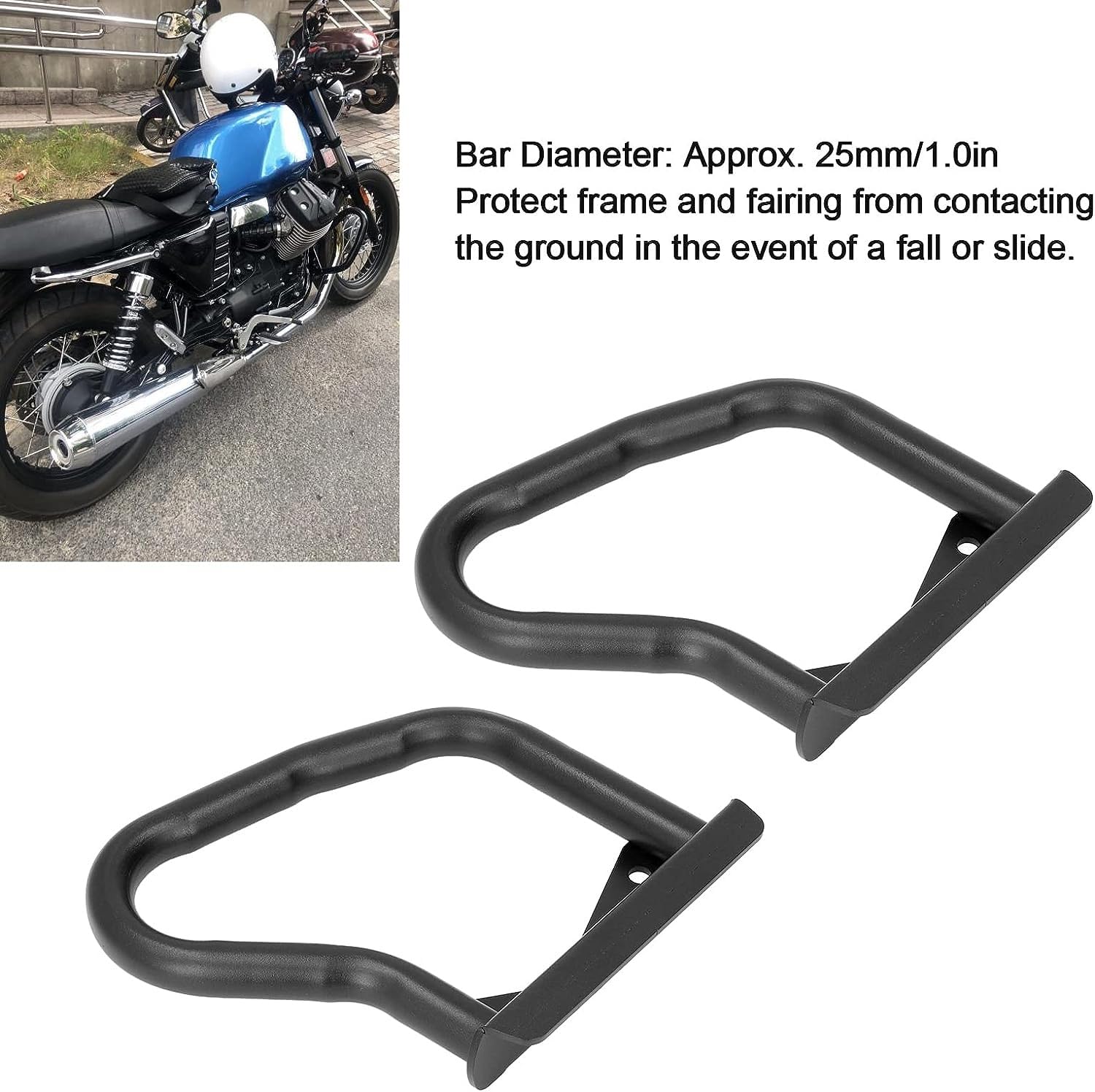 Motos Barra Choque Parachoques Barra Choque Protección Motor Motocicleta para Guzzi V7 para Piedra Especial 2016 A 2021 25mm Protector De Carretera